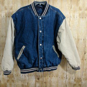 Basic Editions  Denim  Bomber Jacket  Sz Large